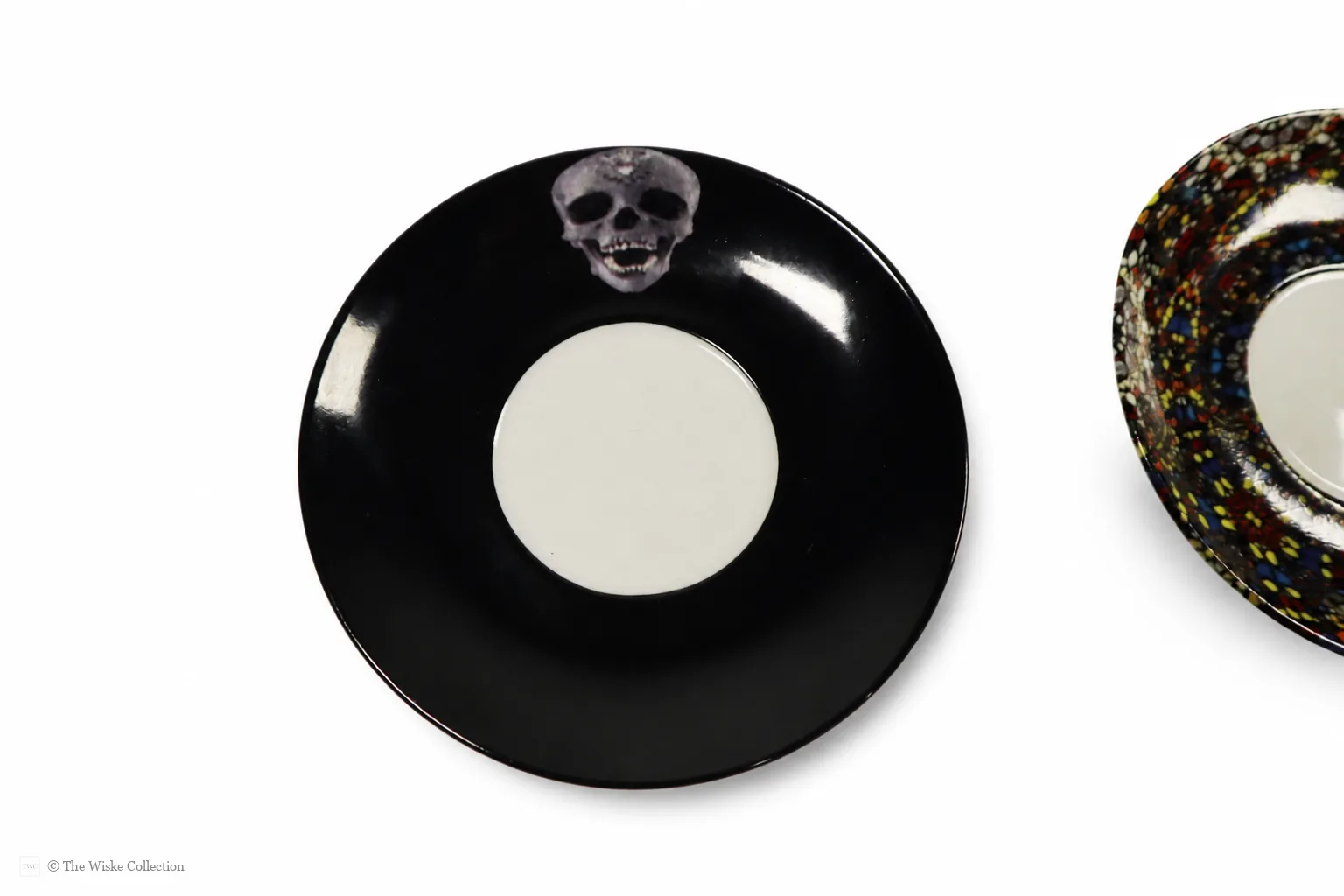 Damien Hirst (British 1965-); set of six anamorphic silver lustre espresso cups and saucers of various designs thumbnail 18