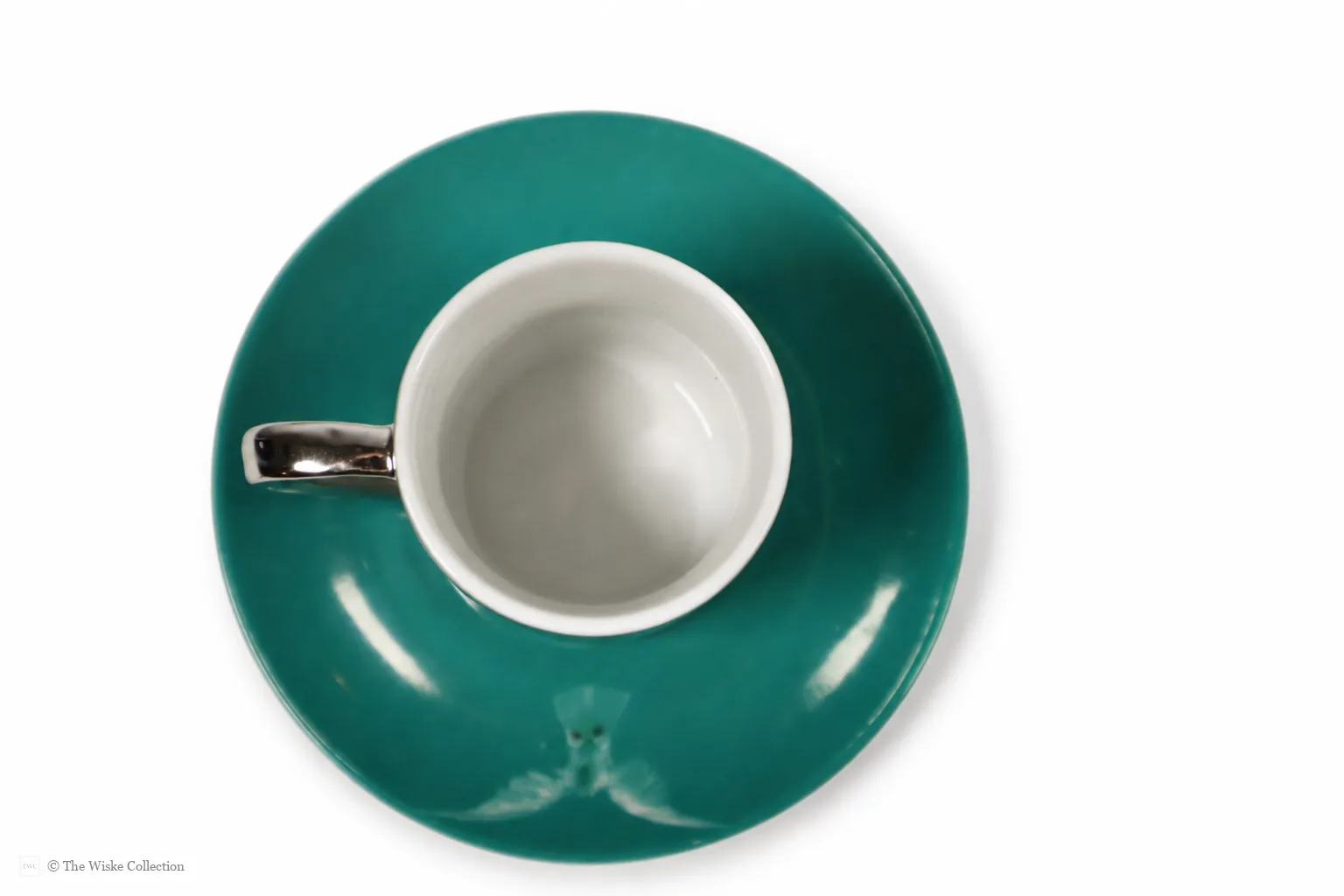 Damien Hirst (British 1965-); set of six anamorphic silver lustre espresso cups and saucers of various designs thumbnail 9