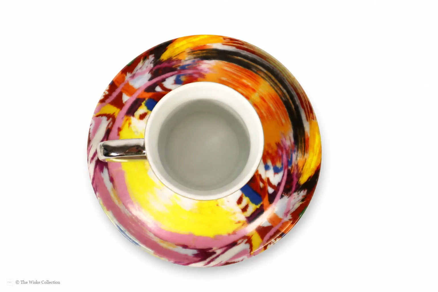 Damien Hirst (British 1965-); set of six anamorphic silver lustre espresso cups and saucers of various designs thumbnail 11