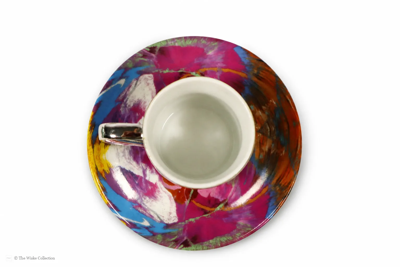 Damien Hirst (British 1965-); set of six anamorphic silver lustre espresso cups and saucers of various designs thumbnail 8