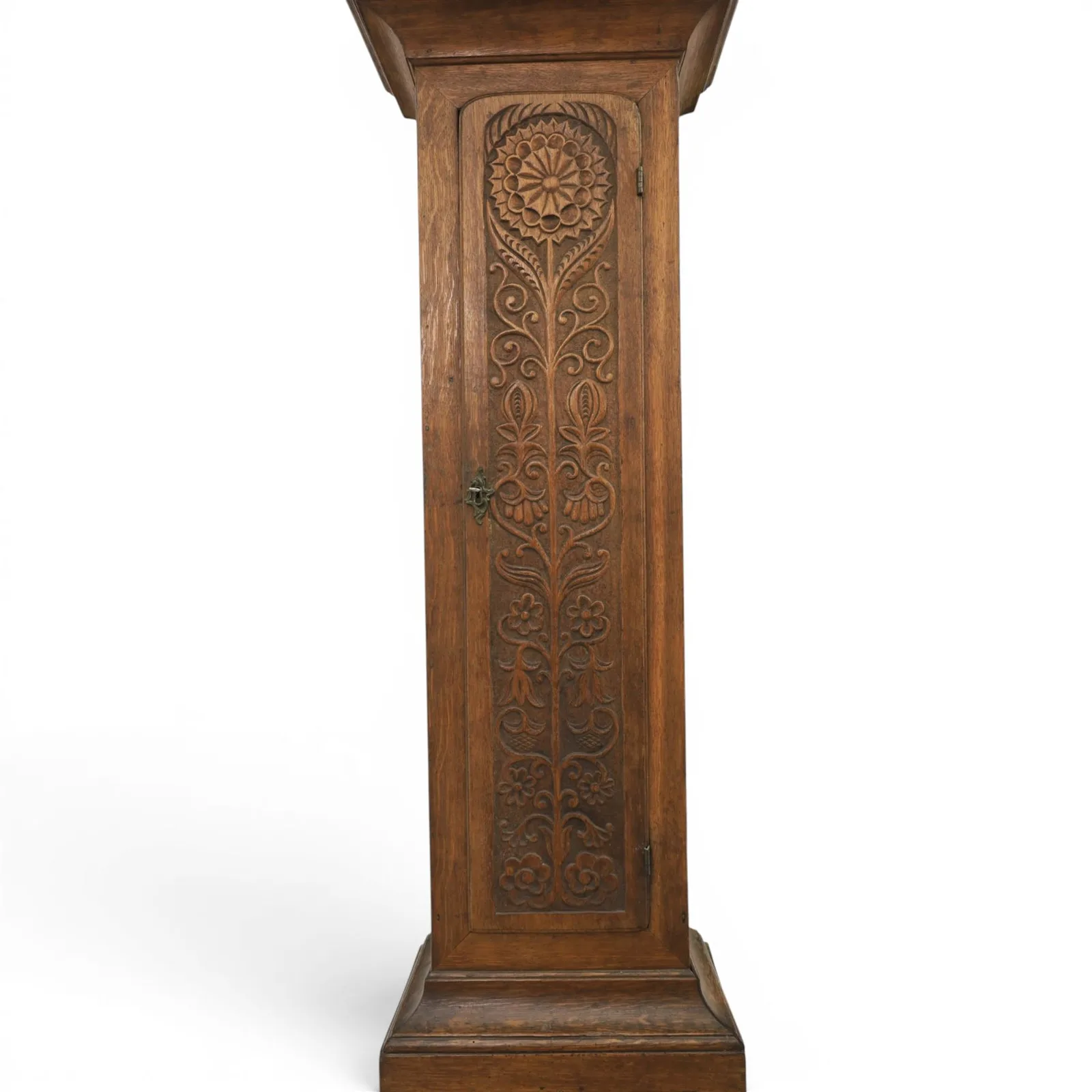 18th century 30 hours oak longcase clock, brass and silvered dial signed Will Snow thumbnail 5
