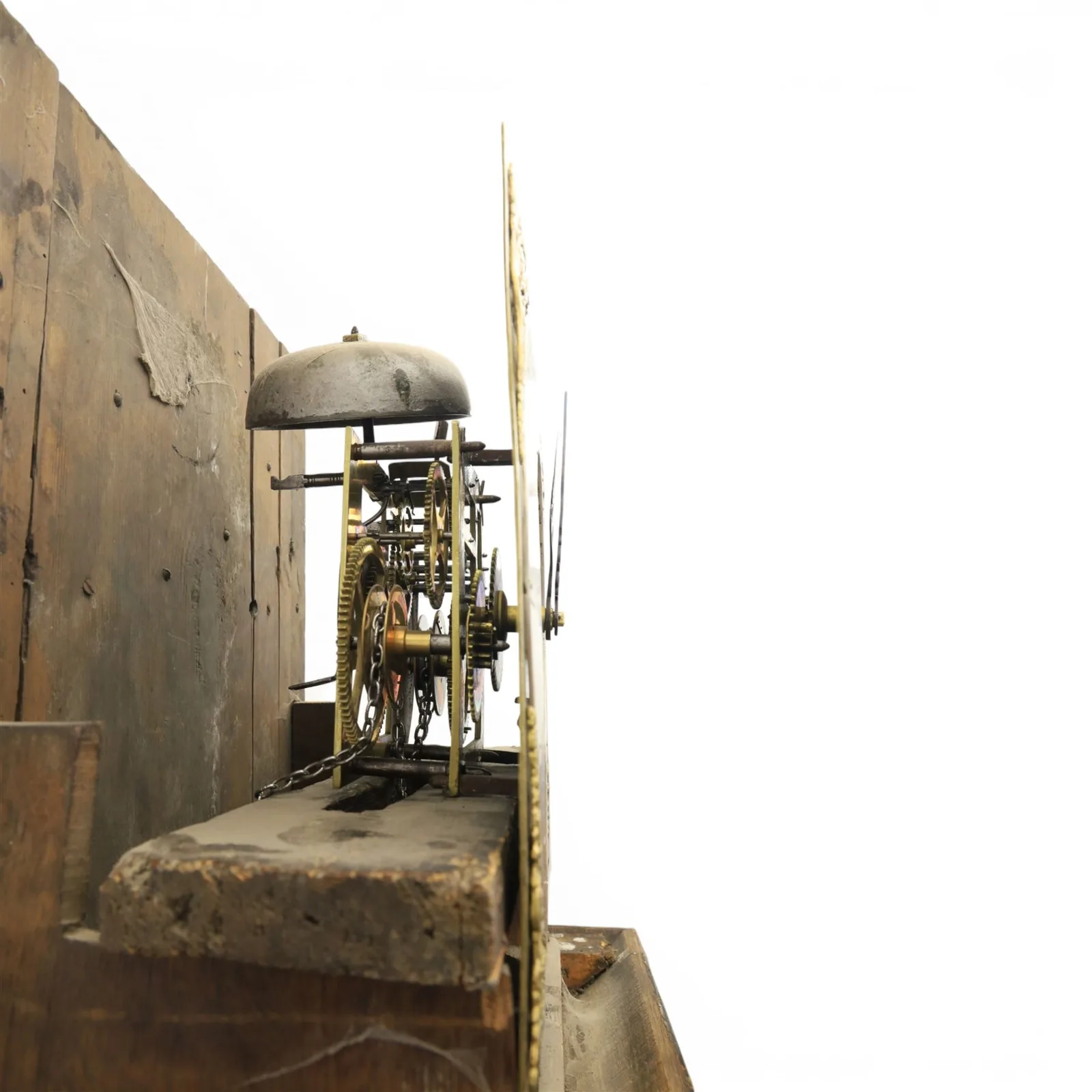 18th century 30 hours oak longcase clock, brass and silvered dial signed Will Snow thumbnail 9